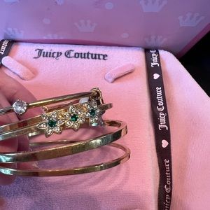 Juicy Couture Gold Sparkly set of 5 Bangle Bracelets